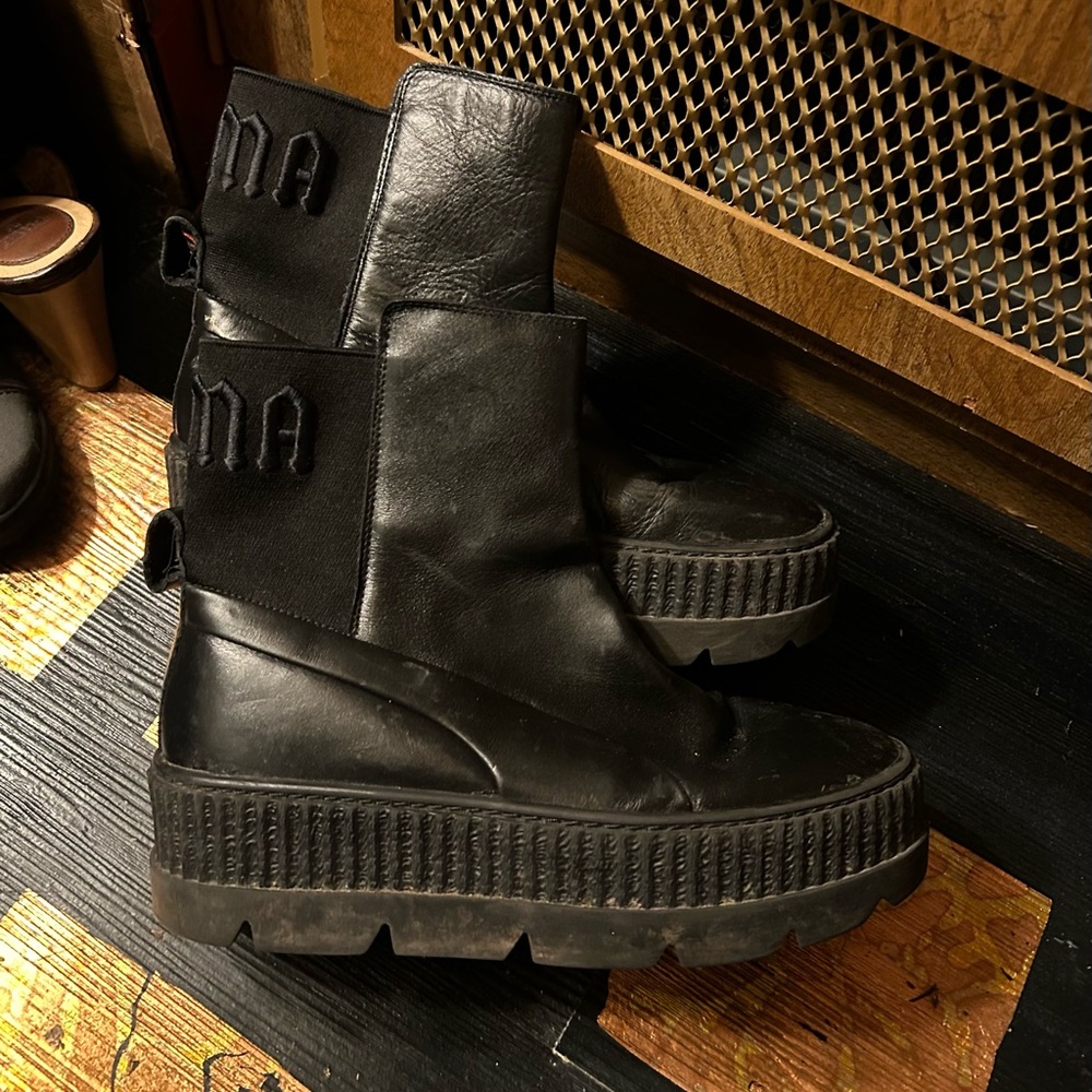 Black Platform Fendy Puma Boots Size 8 Women’s